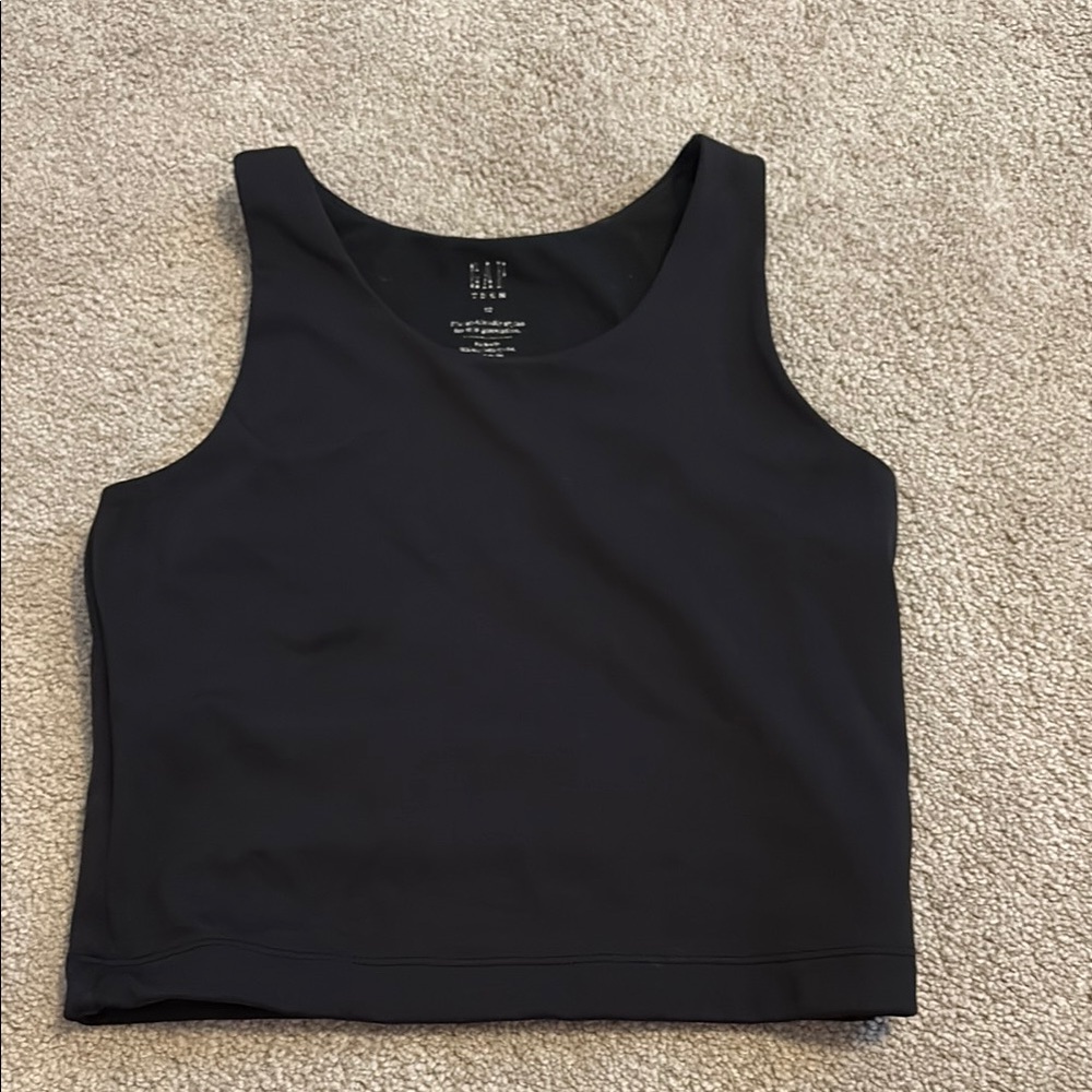 GAP Black Fitted Crop Tank Top